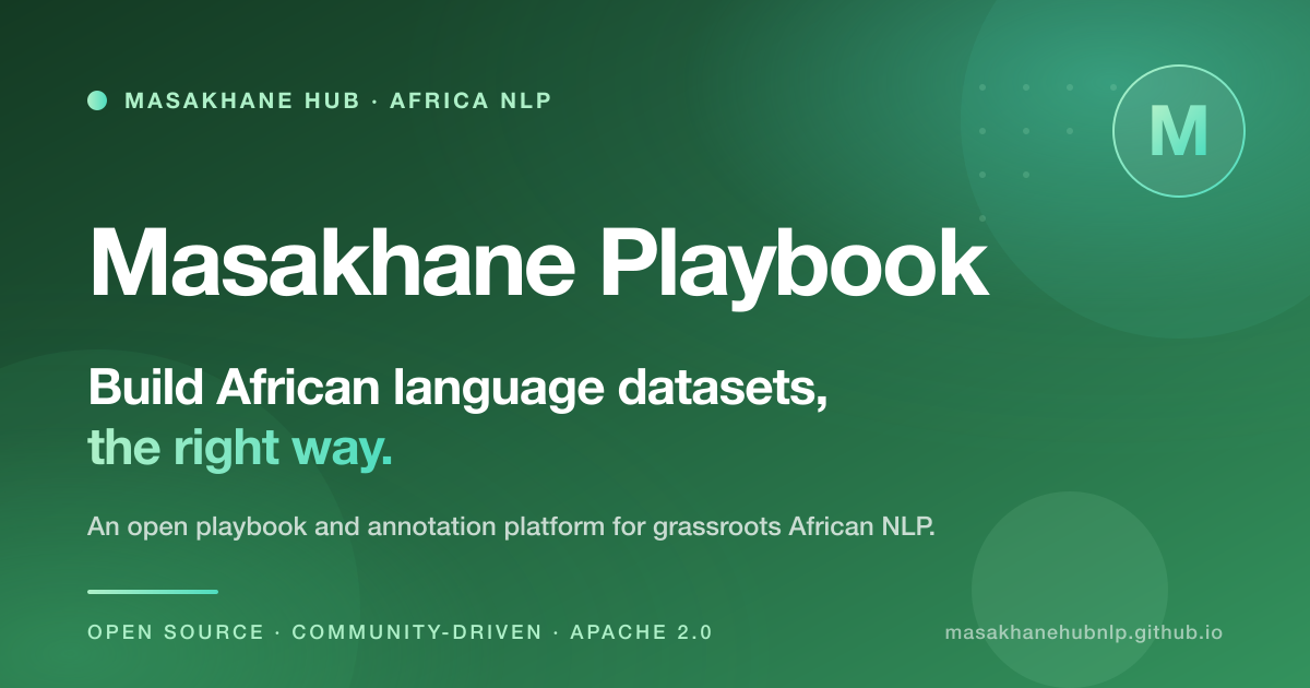 Call for Chapters: Masakhane Playbook
